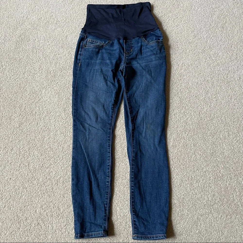 GAP Maternity Full Panel Jegging Dark Indigo Wash Pockets-26 Regular - Picture 3 of 11